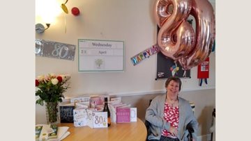80th birthday celebrations for Dukinfield care home Resident